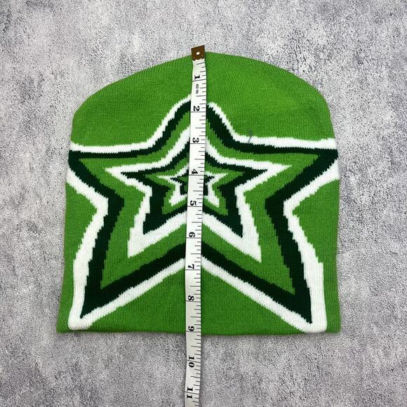 Y2k 2000s green star grunge beanie - Picture 5 of 7